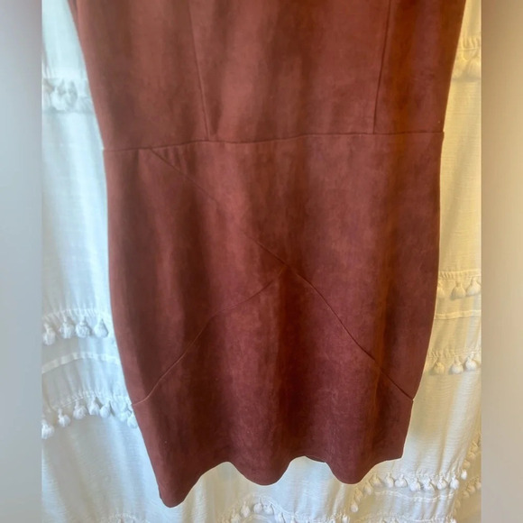 41 Hawthorn Bowie Faux Suede Dress brown size M - Picture 4 of 11
